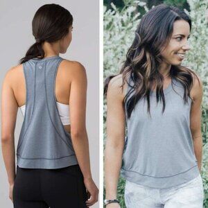Lululemon Pace Perfect Tank Heathered Sterling Size 2